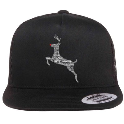 Wordy Reindeer Christmas Flatbill Hat