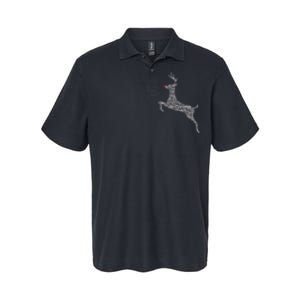 Wordy Reindeer Christmas Softstyle Adult Sport Polo