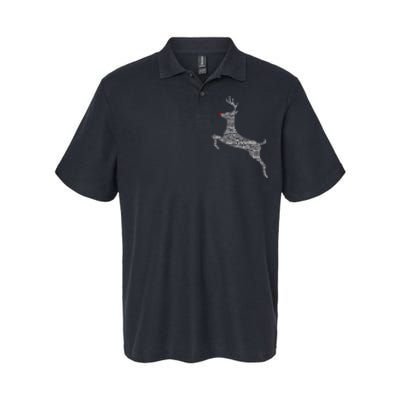 Wordy Reindeer Christmas Softstyle Adult Sport Polo