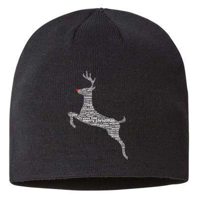 Wordy Reindeer Christmas Sustainable Beanie