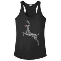 Wordy Reindeer Christmas Ladies PosiCharge Competitor Racerback Tank