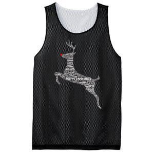 Wordy Reindeer Christmas Mesh Reversible Basketball Jersey Tank