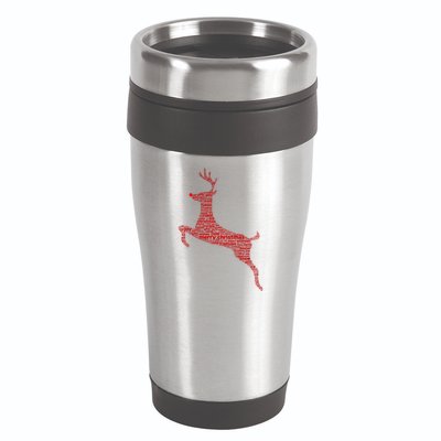 Wordy Reindeer Christmas 16oz Travel Tumbler