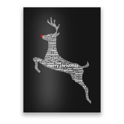 Wordy Reindeer Christmas Poster