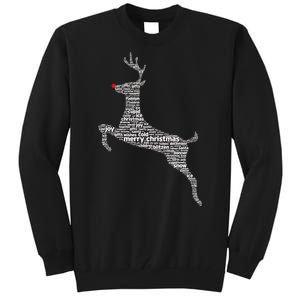 Wordy Reindeer Christmas Tall Sweatshirt