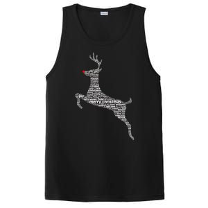 Wordy Reindeer Christmas PosiCharge Competitor Tank