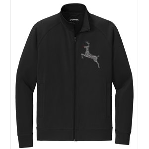 Wordy Reindeer Christmas Stretch Full-Zip Cadet Jacket