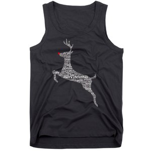 Wordy Reindeer Christmas Tank Top