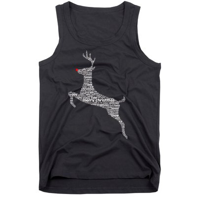 Wordy Reindeer Christmas Tank Top