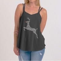 Wordy Reindeer Christmas Women's Strappy Tank