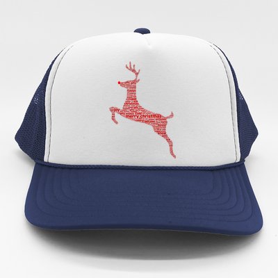 Wordy Reindeer Christmas Trucker Hat