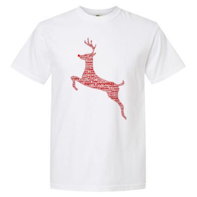 Wordy Reindeer Christmas Garment-Dyed Heavyweight T-Shirt