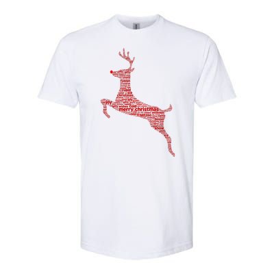 Wordy Reindeer Christmas Softstyle CVC T-Shirt