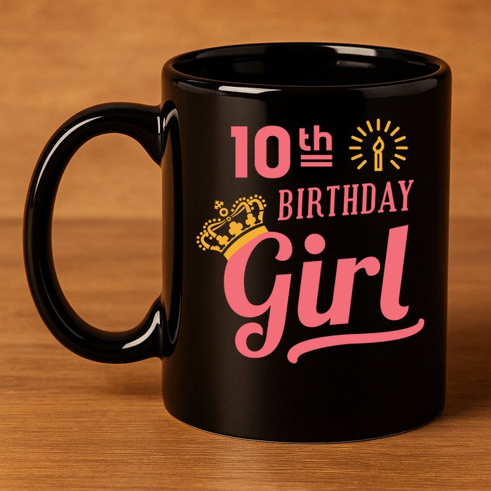 10th Birthday Girl 11oz C Handle Ceramic Mug
