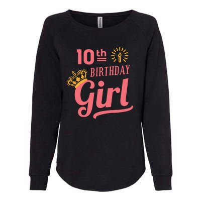 10th Birthday Girl Womens California Wash Sweatshirt