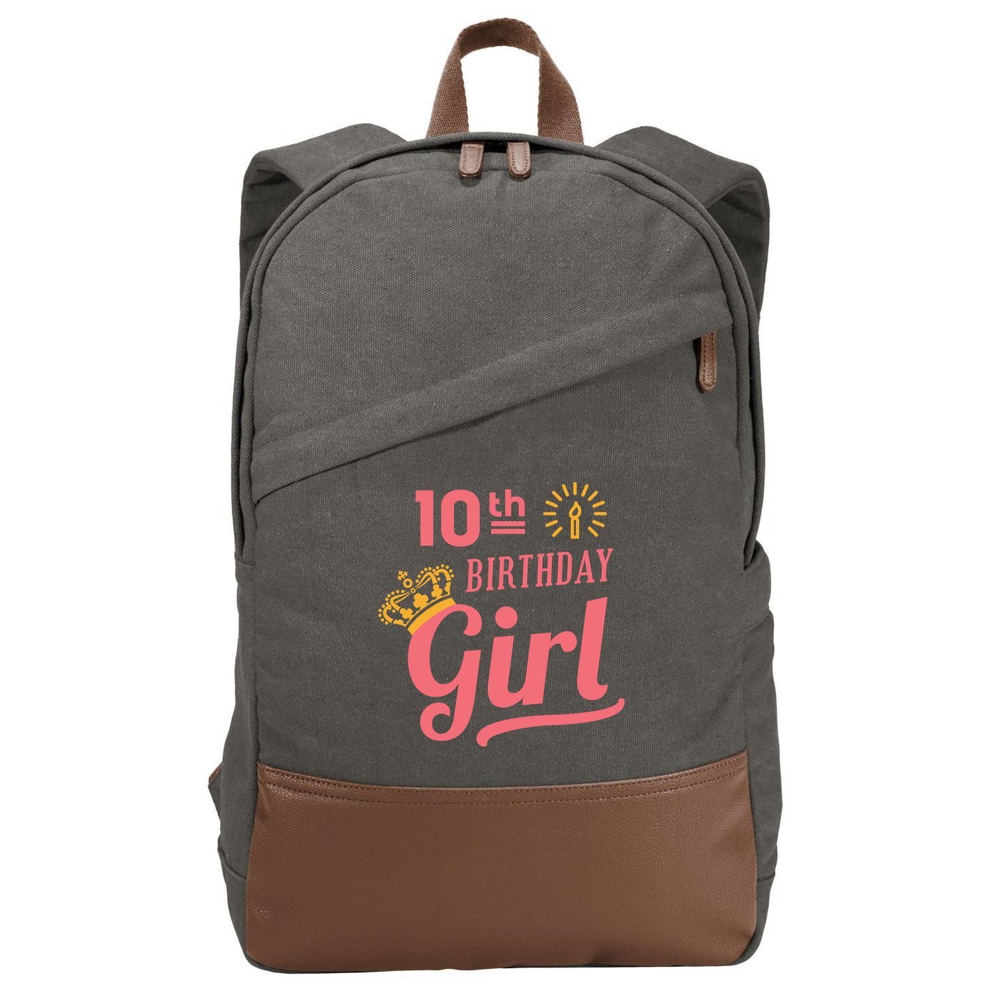 10th Birthday Girl Cotton Canvas Backpack