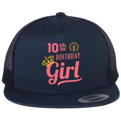 10th Birthday Girl Flat Bill Trucker Hat