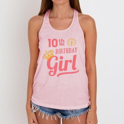 10th Birthday Girl Women's Knotted Racerback Tank