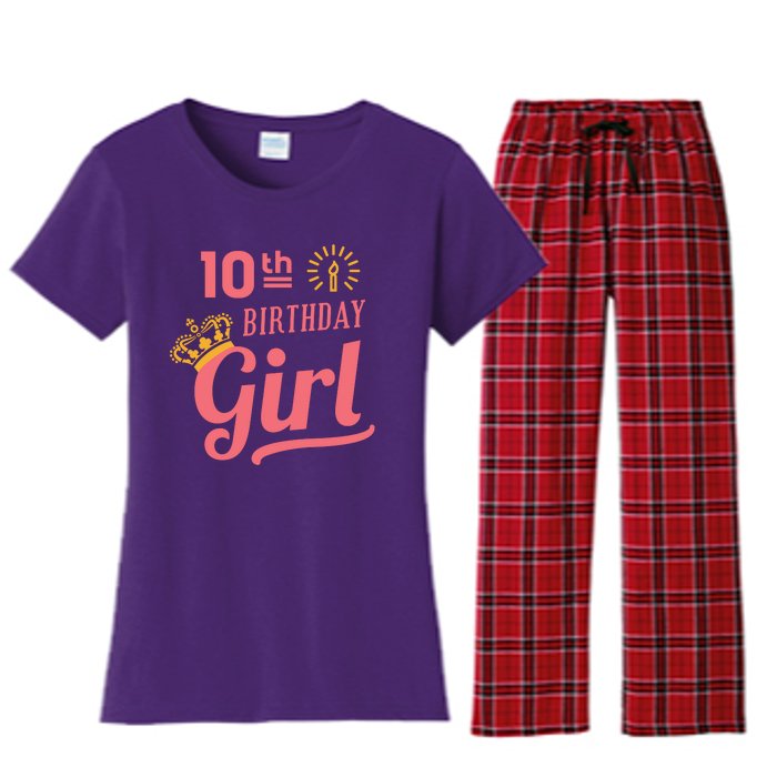 10th Birthday Girl Women's Flannel Pajama Set