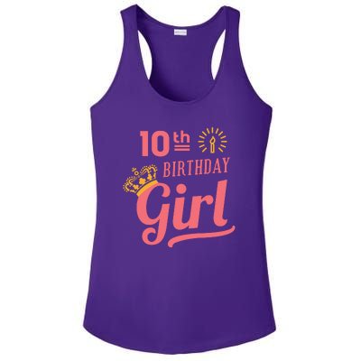 10th Birthday Girl Ladies PosiCharge Competitor Racerback Tank