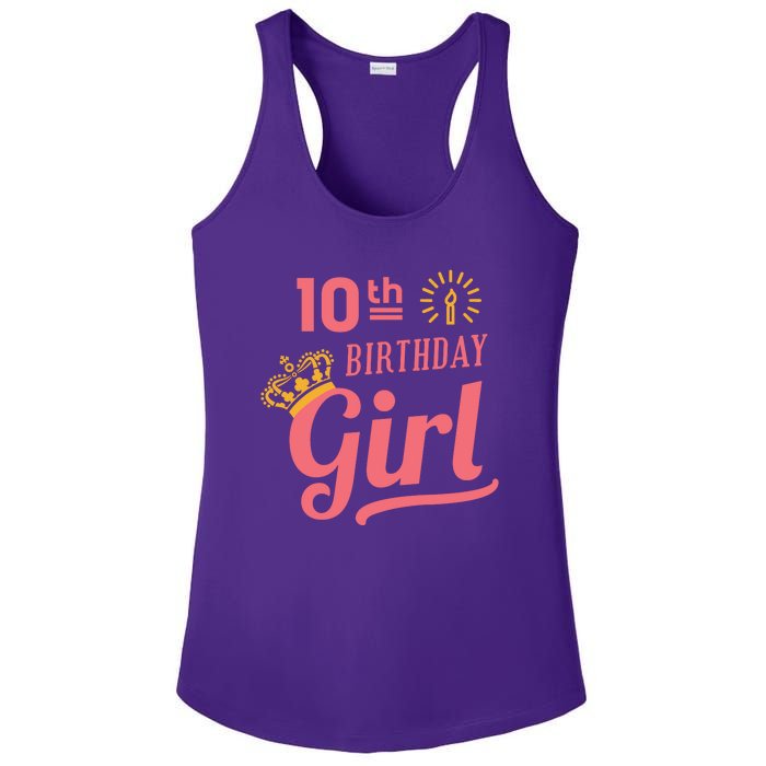 10th Birthday Girl Ladies PosiCharge Competitor Racerback Tank