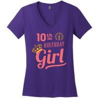 10th Birthday Girl Women's V-Neck T-Shirt