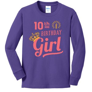 10th Birthday Girl Kids Long Sleeve Shirt