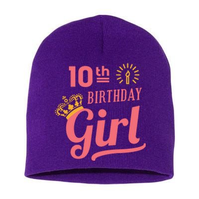 10th Birthday Girl Short Acrylic Beanie