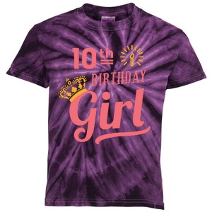 10th Birthday Girl Kids Tie-Dye T-Shirt