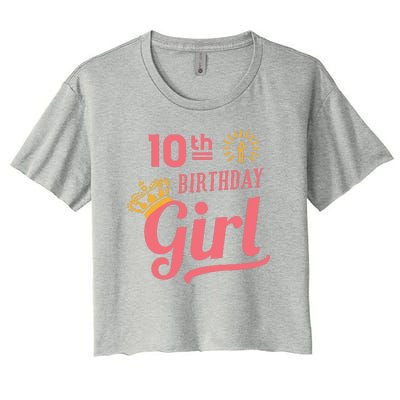 10th Birthday Girl Women's Crop Top Tee