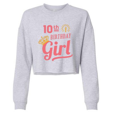 10th Birthday Girl Cropped Pullover Crew