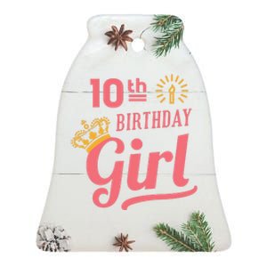 10th Birthday Girl Ceramic Bell Ornament