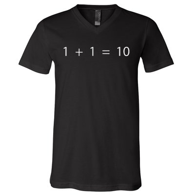 1 + 1 = 10 Developer Programmer Software Engineer V-Neck T-Shirt