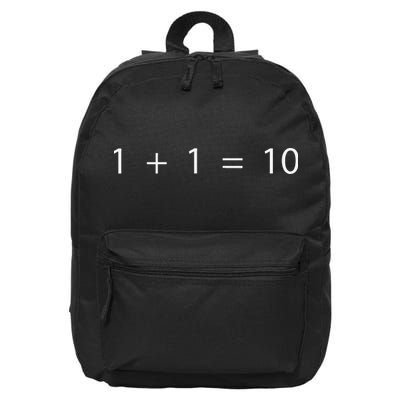 1 + 1 = 10 Developer Programmer Software Engineer 16 in Basic Backpack