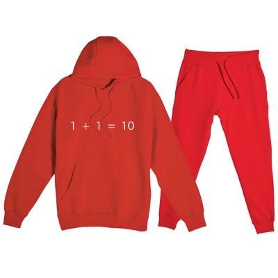 1 + 1 = 10 Developer Programmer Software Engineer Premium Hooded Sweatsuit Set