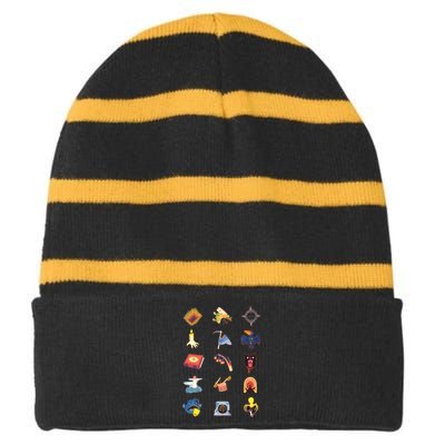 15fearsrisographicons Striped Beanie with Solid Band