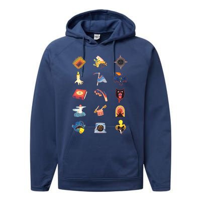 15fearsrisographicons Performance Fleece Hoodie