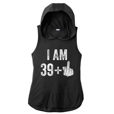 1981 1982 Birthday  Male Him Fun 40 Funny 40th Birthday Ladies PosiCharge Tri-Blend Wicking Draft Hoodie Tank