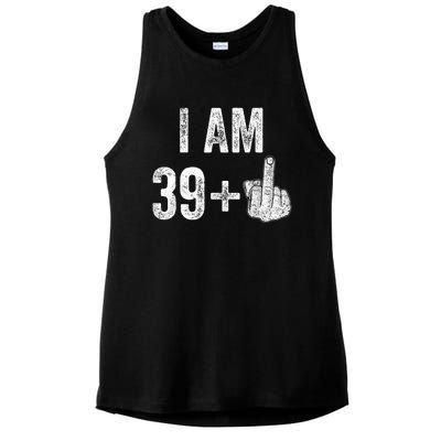 1981 1982 Birthday  Male Him Fun 40 Funny 40th Birthday Ladies PosiCharge Tri-Blend Wicking Tank