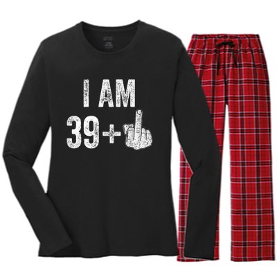 1981 1982 Birthday  Male Him Fun 40 Funny 40th Birthday Women's Long Sleeve Flannel Pajama Set 