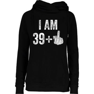 1981 1982 Birthday  Male Him Fun 40 Funny 40th Birthday Womens Funnel Neck Pullover Hood