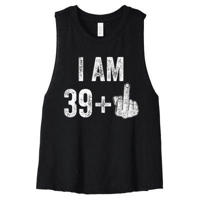 1981 1982 Birthday  Male Him Fun 40 Funny 40th Birthday Women's Racerback Cropped Tank