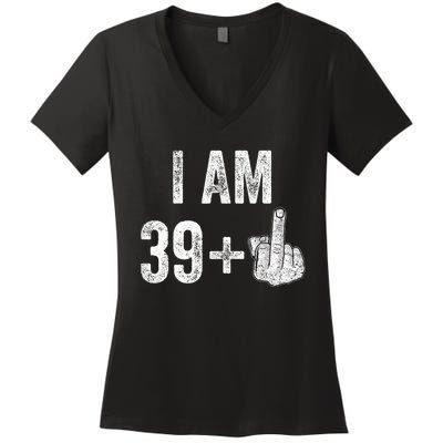 1981 1982 Birthday  Male Him Fun 40 Funny 40th Birthday Women's V-Neck T-Shirt