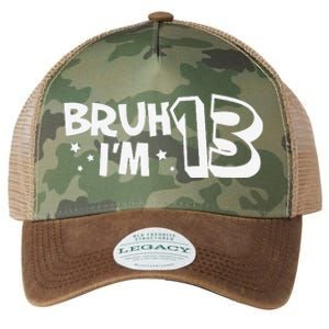 13yr 13th Bruh Im 13 Birthday Funny Birthday Legacy Tie Dye Trucker Hat