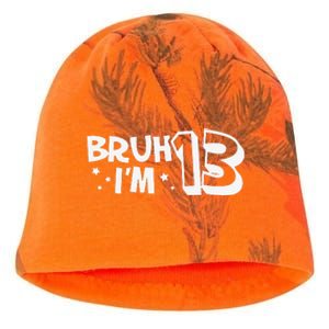 13yr 13th Bruh Im 13 Birthday Funny Birthday Kati - Camo Knit Beanie