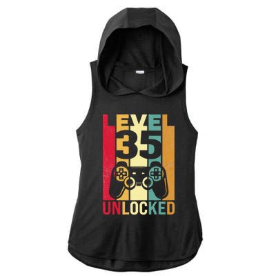 1986 1987 Birthday Male Him Fun 35 Funny 35th Birthday Ladies PosiCharge Tri-Blend Wicking Draft Hoodie Tank