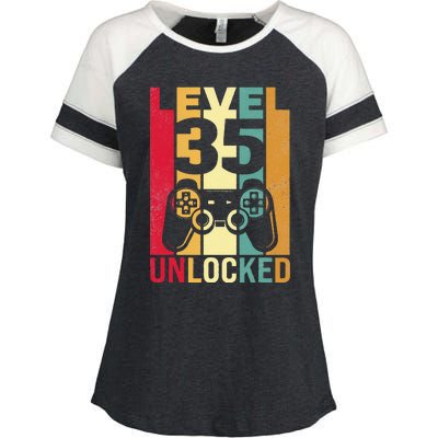 1986 1987 Birthday Male Him Fun 35 Funny 35th Birthday Enza Ladies Jersey Colorblock Tee