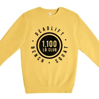 1 100lb Club Powerlifting Gym Elite Strength Workout Novelty Funny Gift Premium Crewneck Sweatshirt