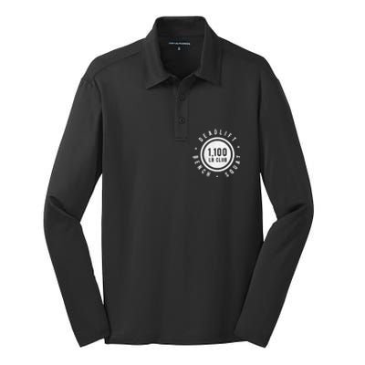 1 100lb Club Powerlifting Gym Elite Strength Workout Novelty Funny Gift Silk Touch Performance Long Sleeve Polo