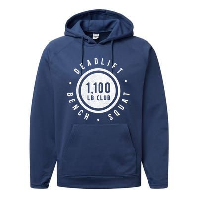 1 100lb Club Powerlifting Gym Elite Strength Workout Novelty Funny Gift Performance Fleece Hoodie